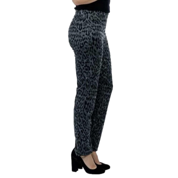 NEW Kim & Co Blue Leopard Stretch Skinny Pants (bin 1V) - Picture 4 of 4